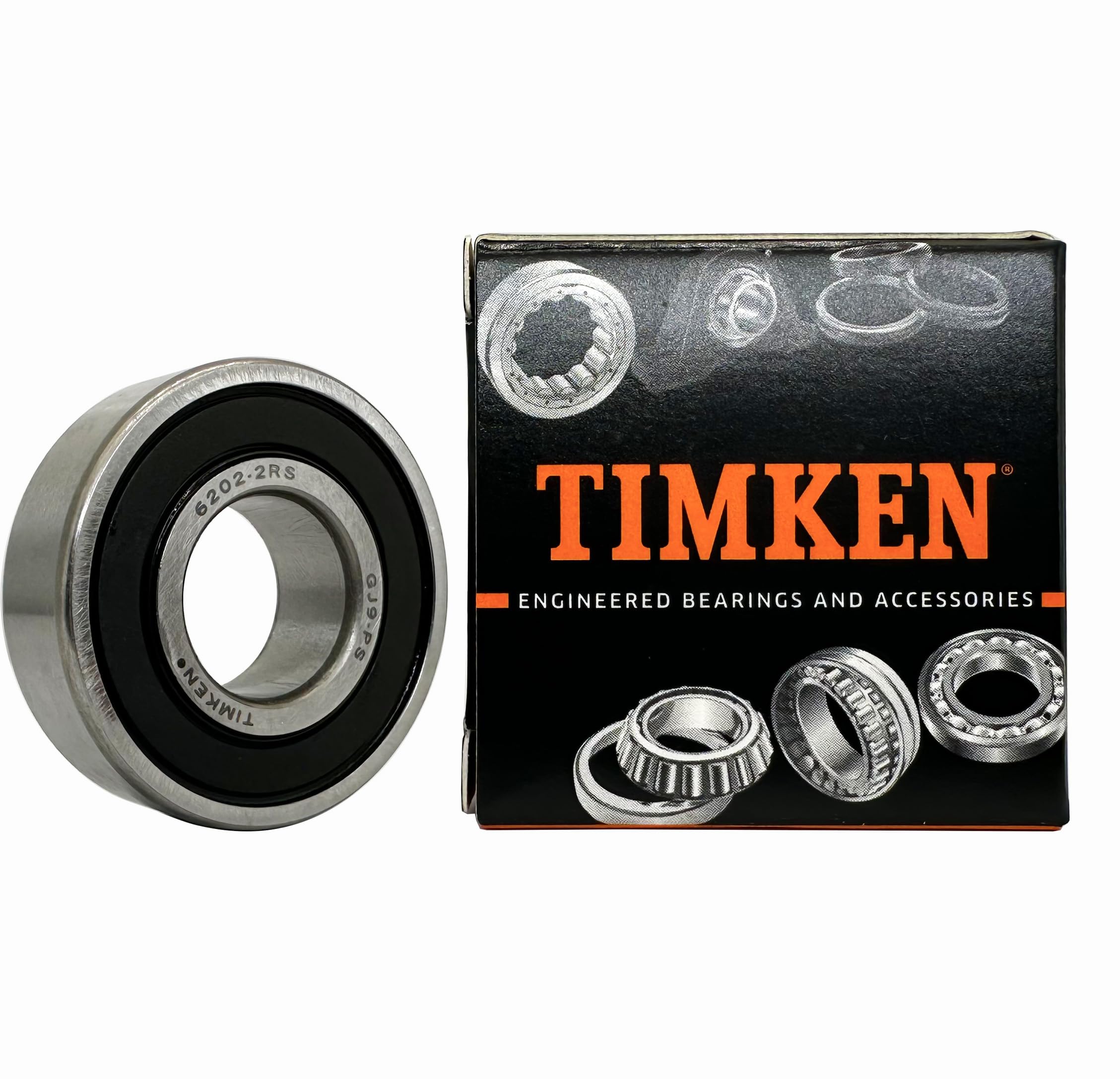 2PACK TIMKEN 6202-2RS Double Rubber Seal Bearings 15x35x11mm Ball